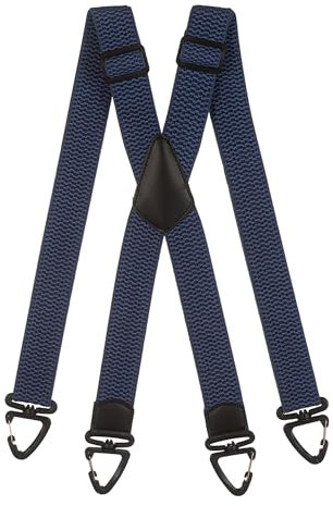 Olata Robuste X-Hosenträger mit Kunststoff-Karabinerhaken – 4 cm Breit, Verstellbar und Unisex. Blau