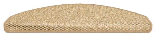 andiamo Stufenmatte Skagen 15er Set Treppenstufen Matten zum Schutz ihrer Treppe - Treppenteppich Stufenmatten innen Treppenschutz 28 x 65 cm sisal