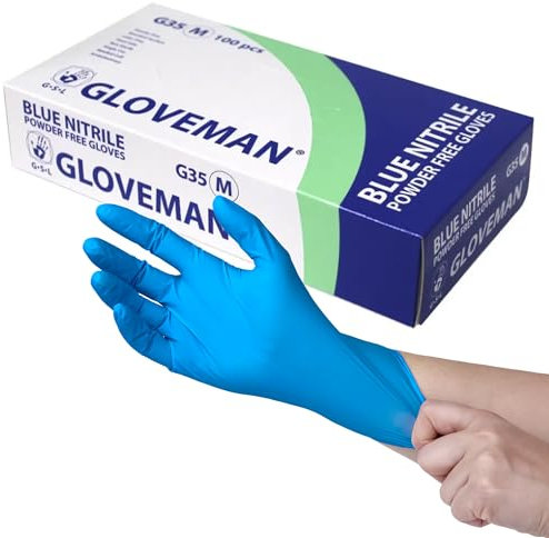 K-MART Blue Nitrile Disposable Gloves (Box of 100) (Medium)