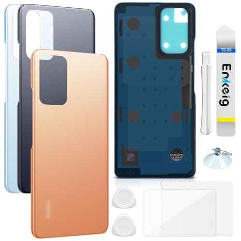 Enkeig Tapa Trasera Vidrio para Reemplazo Xiaomi Redmi Note 10 Pro Parte Trasera de Cristal Trasero con Kit de Reparación (Bronce)