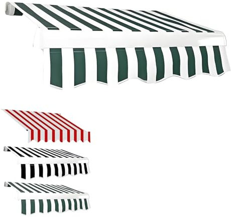 3/4/5 X 2 M Markisenstoff, Markisenbespannung Ersatzstoff, Wasserabweisend -Resistent, UV Beständig, Sonnenschutz Markisentuch, Markisenstoff Sonnenschutz Ersatz, (ohne Rahmen)(Green,(13x6.5ft)4x2m)