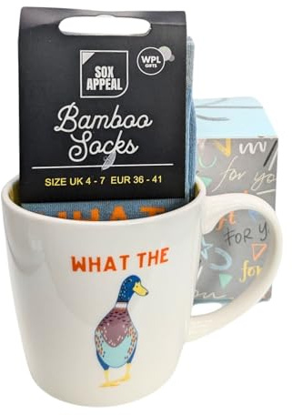 What The Duck Mug & Socks Set for Her Ducktastic! Gift Set Gift Idea MSISO143F