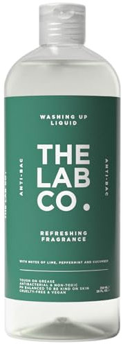 The Lab Co. Washing Up Liquid 750ml antibacterial dishwashing Refreshing Fragrance Lime Peppermint Cucumber