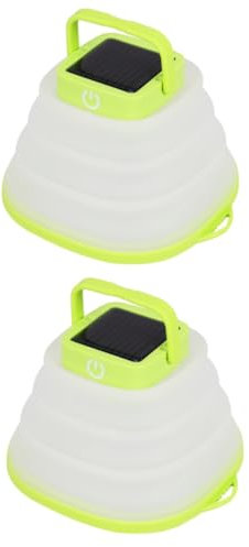 Sosoport 2pcs Solar-Powered Led Camping Lantern Rechargeable Tent Lights for Outdoor Random Color