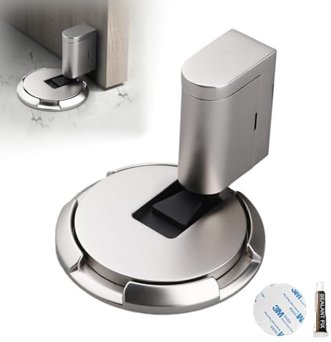 Door Stop Magnetic Door Stopper Non Perforated Door Suction Bathroom Bedroom Invisible Mechanical Suction Buffer Door Stoppers for Floor for Home Doors Office Doors and Commercial Doors