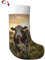 Medias de Navidad con estampado de vaca lechera para colgar en la chimenea, para una hermosa decoración navideña y bolsa de regalo