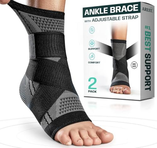 (2 Unità) Cavigliera Sportiva a Compressione - Tutore Caviglia con Cinghie di Compressione - Fascia Elastica Caviglia per Uomo e Donna