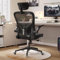 Monhey Ergonomischer Bürostuhl – Verstellbarer Schreibtischstuhl mit Lendenstütze, Kopfstütze, klappbaren Armlehnen & Netzrückenlehne – Home Office Stuhl, drehbar, atmungsaktiv