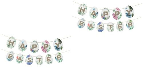 ifundom 2sätze Easter Party Banner Aus Robustem Material Happy Easter Wimpelgirlande Für Festliche Dekoration Im Garten Zuhause Feiern Für Fotosessions Und Unvergessliche Momente