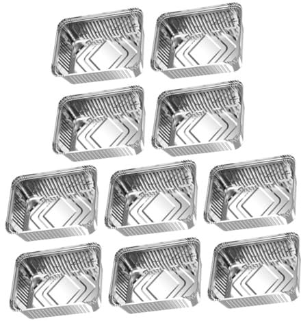 Zerodeko Sets Non-Stick Pan for Grill BBQ Tin Foil Bowl Household Baking Tray Napoleon Grill Accessories Silver Piece Set Pcs