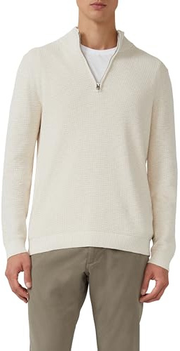 s.Oliver Baumwoll-Pullover mit Struktur und Troyer-Kragen