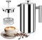LUOJINYI Cafetière à piston en acier inoxydable, 800 ml, de qualité supérieure, système d'isolation à double paroi avec construction à deux couches, grande capacité, idéale pour offrir aux amateurs de