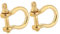 2 Set Pure Brass Anchor Shackle Key Ring Hook with U Type Golden Connection Buckle - 10mm Compact Fob Design for Chains and Wire Ropes