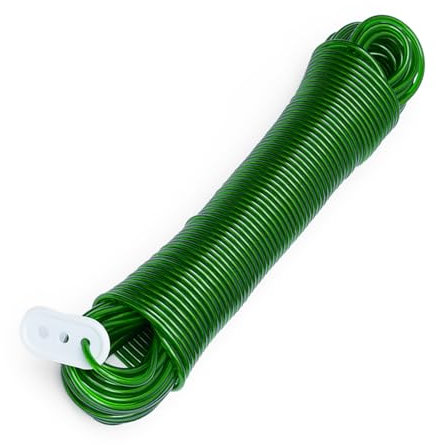 Cuerda de acero para tendedero con cubierta de PVC, 50 m, para exteriores, 200 kg de fuerza de tracción, resistente a la putrefacción y al moho, para exteriores