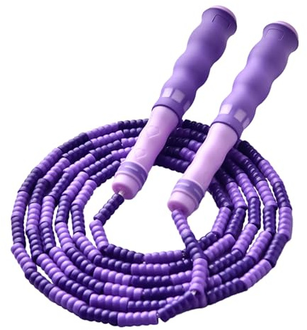 Beaded Jump Rope, Skipping Rope, 8FT Adjustable String with Ergonomic Handles, Durable Design for Workout and Workout, Gym, School PE, Outdoor Training & Weight Loss Competitions