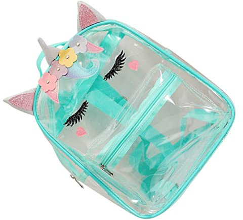 NIYANGLE Borsa Trasparente Per Libri Unicorno Borsa Per Bambine Materiale Plastico Fine Resistente e Pratico Per Scuola e Viaggi