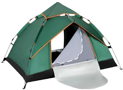 LN COZY CORNER 3-Person Pop Up Tent Instant Setup Camping Tent Waterproof & Windproof Double Layer Dome Tent with Removable Rainfly Lightweight for Backpacking Garden