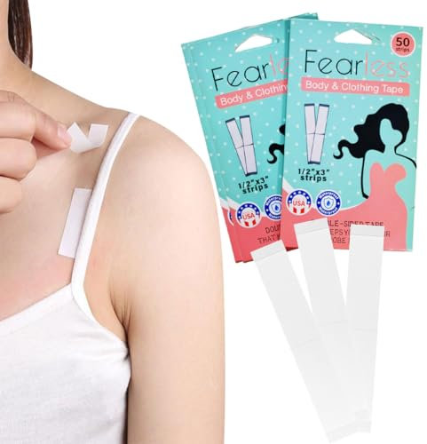 WUSJCOF 100 unidades Fashion Tape doble cara, cinta adhesiva para ropa y piel, Garment Tape, cinta para sujetador, accesorio de ropa para vestidos de noche y camisas (12mm*85mm)