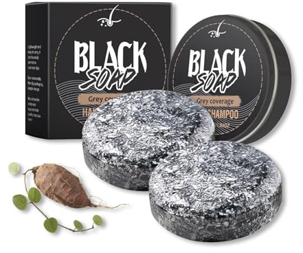 Grau Glanz Haarseife Seife Haare, Natural Cover Grey Coverage bar Shampoo Hair Shampoo Riegel für Graues Haar Gray Hair, Revitalisierungsbar Grey Hair Removal Soap (2)