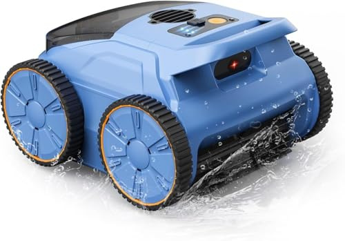 Aspirateur de piscine pour piscine hors sol, dure jusqu'à 180 minutes, auto-stationnement, indicateur LED, aspirateur de piscine hors-sol mural pour piscines creusées, robot nettoyeur de piscine pour