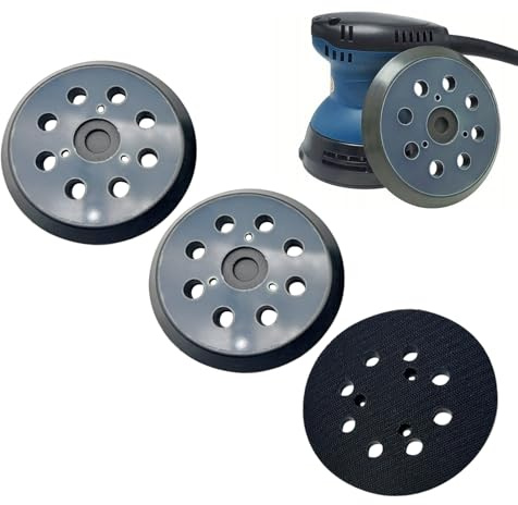 3 Pcs 5 Inch 8 Hole Orbital Sander Backing Pad, Durable Rubber Adhesive Sander Discs, Replacement Pad Hook & Loop Base for M9204 BO5030 BO5031 DBO180Z BO8041 DBO180RMJ BO5041 BO5010 BO5011 BO5012