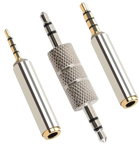 GVSS 3 Pièces Prise Jack 2.5mm vers 3.5mm Femelle Mâle Mixte,Cable Jack,Adaptateur Audio Jack,Convertisseur Stéréo ou Mono Compatible avec Smartphones,Microphones et Casques