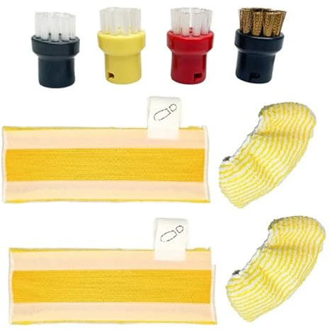 Compatible avec les aspirateurs vapeur Karcher SC1/SC2/SC3/SC4/SC5 - A98I 10 pièces de rechange, tête de brosse à vapeur et serpillière