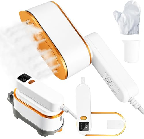 Portable Travel Steamer for Clothes, 1200W Powerful 2 In 1 Steamer & Iron,10s Fast Heat,4 Modes with LED Display, 150ml Water Tank Powerful Wrinkle Remover for Home,Office, Travel