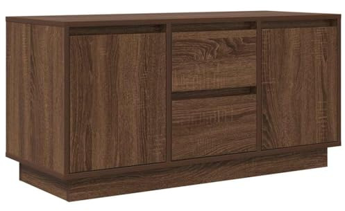 ZXLIHS Meuble TV avec lumières LED - Armoire/Buffet - Grand Espace de Rangement - Finition Vieux Bois, Bois d'ingénierie - Salon