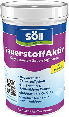Söll 81797 SauerstoffAktiv, 250 g - Soforthilfe bei akutem Sauerstoffmangel,Teichpflegemittel zur Entfernung übler Gerüche im Gartenteich Fischteich Koiteich