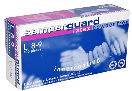 Semperguard - Guanto monouso in lattice senza talco Taglia XL, 90 pezzi per confezione