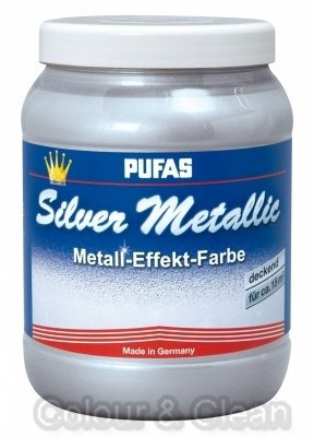 Pufas Silver Metallic Silber Metall-Effekt-Farbe 1,5L silberner deckender Effect