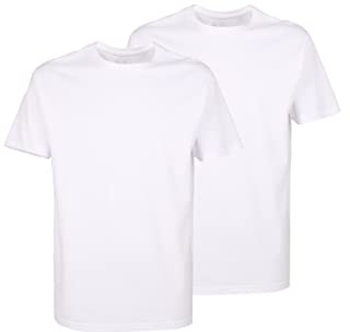 Ceceba Herren T-Shirt, Kurzarm, Baumwolle, Single Jersey, weiß Uni, 2er Pack