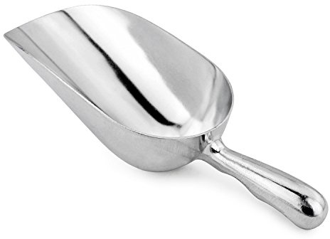 New Star Foodservice 34547 Round Bottom Bar Ice Scoop, 24-Ounce, Silver