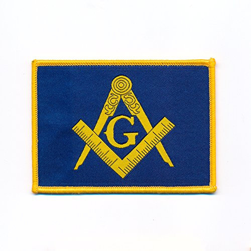 70 x 50 mm Masonic Square and Compass Masonic Iron-on Patch 0849 B
