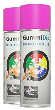 Gummi Dip Sprühfolie, Neon Spray, 2er Set, 2x400 ml (Neon Pink)
