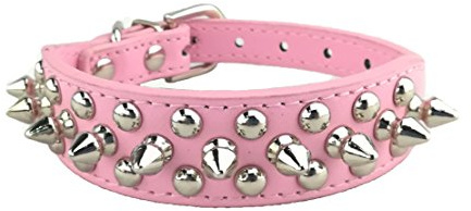 Newtensina Stilvoll Hundehalsband Punk Hundehalsband Nieten Hundehalsband für Hunde - Pink - M