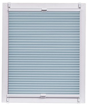 Sunlines Wabenplissee Made in Germany, Tageslicht, Klemmfix, Weisse Schiene, 80 x 220 Wabenplissee, Stoff, Blau, 80 x 2.3 x 220 cm, 1 Einheiten