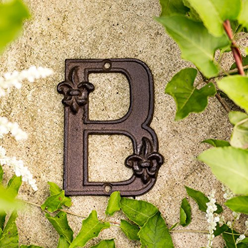 'antikas – gusti piena di lettera B in ghisa in design nostalgico numero civico