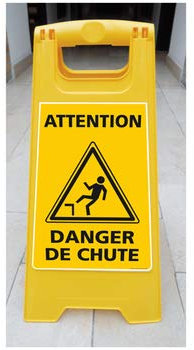 Chevalet de signalisation - Attention Danger de Chute - Dimensions 600x300mm