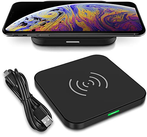 QI Wireless Schnell Ladegerät kompatibel für Apple iPhone XS Max Kabellos Charger Induktives Universal Schnellladegerät Ladestation