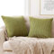 Deconovo Kissenbezug Kordsamt Zierkissenbezug Dekorativen Kissenhüllen Weiches Massiv Kissen für Sofa Couch Schlafzimmer, 65x65 cm, Moosgrün, 2er Set