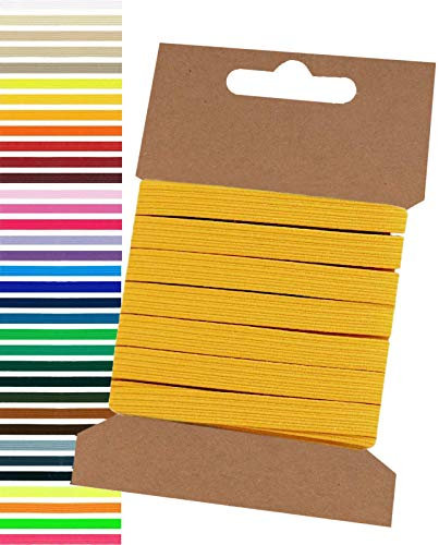 maDDma 5m Gummiband 6,6mm Gummilitze Wäschegummi elastisches Band Wäscheband Farbwahl, Farbe:maisgelb