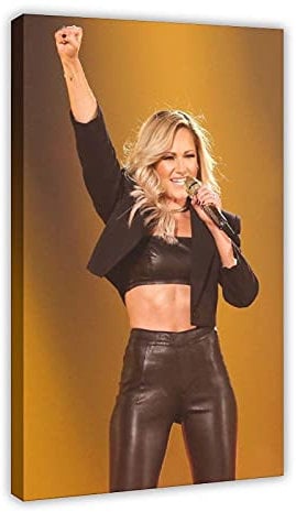 HUANGCHOU Sänger Helene Fischer 22 Leinwand-Poster, Schlafzimmerdekoration, Sportlandschaft, Bürozimmer, Dekoration, Geschenk, 30 x 45 cm, Rahmen: