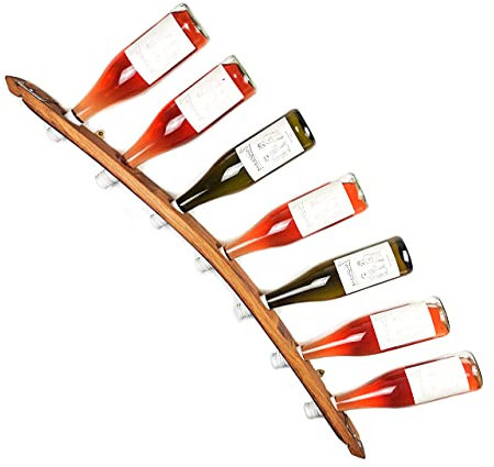 WEINKRAM Weinsäbel | Handgemachtes Weinregal aus einem Rotweinfass für 7 Flaschen | Hand-Made in Germany | Geschenkidee für Weinliebhaber | Wandregal | inkl. Montagematerial