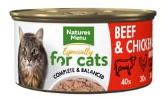 Natures Menu Paté for Cats Adult Cat Food Beef & Chicken - 18 x 85g