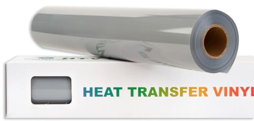 FANSGUAR Grey HTV Roll -12 x25ft Iron on Heat Transfer Vinyl for DIY Shirts Gifts