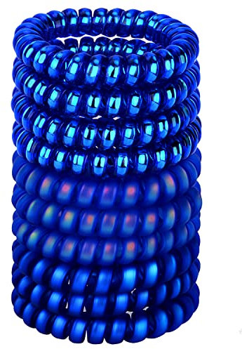 JessLab Spirale Haargummis, 10 Stück Spurlos Telefonkabel Haargummis für Pferdeschwanz, Kunststoffspulen-Haarbänder für Frauen und Mädchen, Farblich Sortiert (#10)