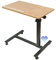 Table de Lit pour Ordinateur Portable,Table de lit avec Roulette,Réglable en Hauteur,Bureau Debout Mobile,Table de lit pour Salon, Chambre à Coucher H x l x P: 60 * 34.5 * 58-90cm,Couleur Bois