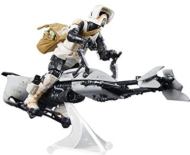 Star Wars The Vintage Collection Speeder Bike, Scout Trooper & Grogu, The Mandalorian Action-Figur (9,5 cm) und Fahrzeug